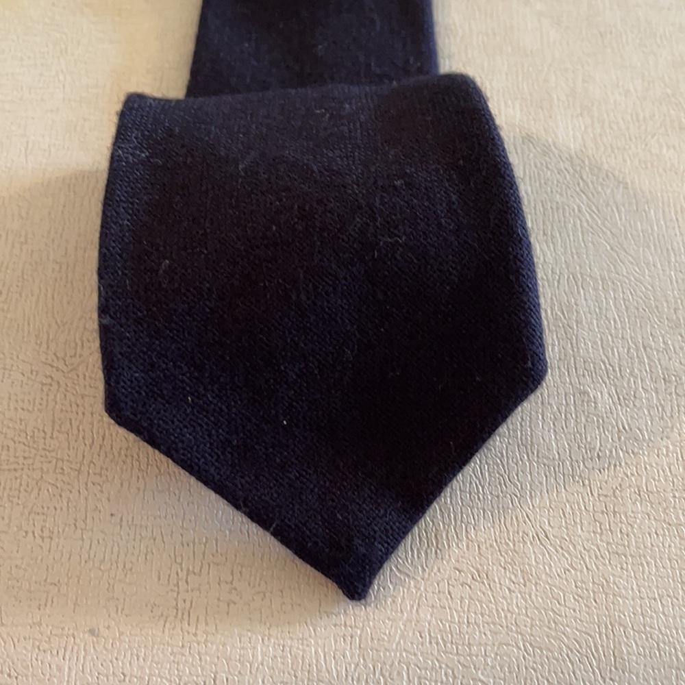 Regiments Dark Navy Tie Silk Wool Tie Made Italy